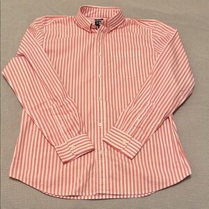 GAP Coral and White Striped Casual Shirt